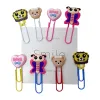 Ins-style resin resin cartoon paper clips, colorful long paper clips, bookmark holders, heart-shaped animal-shaped office page holders, popular stationery small accessories Item Picture